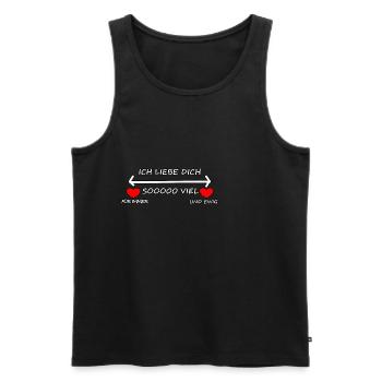 Ich liebe dich sooooo viel Liebesspruch - Männer Premium Bio Tank Top - Schwarz - Vorne - Michal (187cm)
