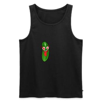 Verliebte Gurke geiles Gürkchen lustiges Geschenk - Männer Premium Bio Tank Top - Schwarz - Vorne - AI Model Male 178 light (178cm)