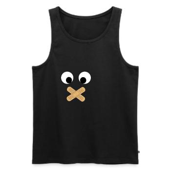 Face Mouth Prohibit Funny Gift for Child - Men's Premium Organic Tank Top - black - Front - AI Model Male 178 light (178cm)