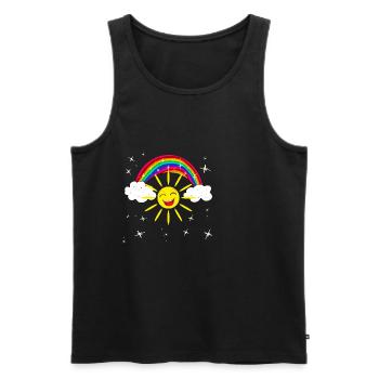 Regenbogen Lachende Sonne Geschenk für Kinder - Männer Premium Bio Tank Top - Schwarz - Vorne - AI Model Male 178 light (178cm)