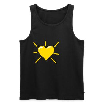 Sun heart summer gift - Men's Premium Organic Tank Top - black - Front - AI Model Male 178 light (178cm)