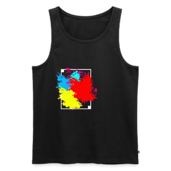 Colorful paint stain frame gift - Men's Premium Organic Tank Top - black - Front - AI Model Male 178 light (178cm)