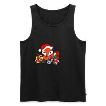 Christmas fox gifts Christmas present - Men's Premium Organic Tank Top - black - Front - AI Model Male 178 light (178cm)