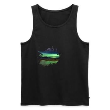 Nordpool Polarlicht Farbfleck - Männer Premium Bio Tank Top - Schwarz - Vorne - AI Model Male 178 light (178cm)