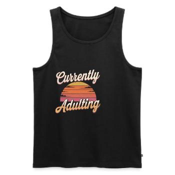 Currently Adulting 12 - Männer Premium Bio Tank Top - Schwarz - Vorne - AI Model Male 178 light (178cm)