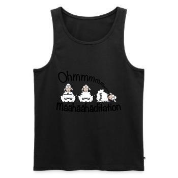 OM Meditation Schafe - Männer Premium Bio Tank Top - Schwarz - Vorne - Michal (187cm)