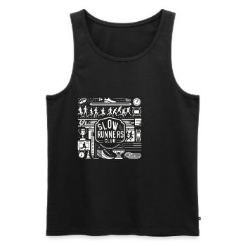 Slow Runners Club 8 - Männer Premium Bio Tank Top - Schwarz - Vorne - AI Model Male 178 light (178cm)