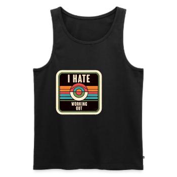 I Hate Working Out 7 - Men's Premium Organic Tank Top - black - Front - Michal (187cm)