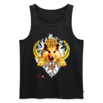 Sheltie King Queen Hund Lorbeerkranz Krone Orden - Männer Premium Bio Tank Top - Schwarz - Vorne - Michal (187cm)