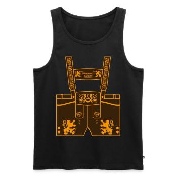 10 Leather Pants Dungarees Kingdom of Bavaria 02 - Men's Premium Organic Tank Top - black - Front - AI Model Male 178 light (178cm)