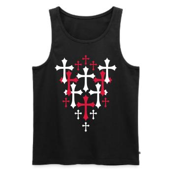 03 Pattern Gothic Crosses - Men's Premium Organic Tank Top - black - Front - AI Model Male 178 light (178cm)