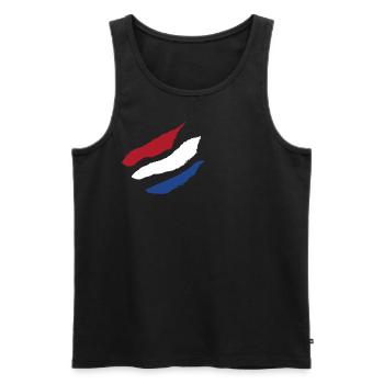 Flagge der Niederlande - Pinsel Streifen - Männer Premium Bio Tank Top - Schwarz - Vorne - AI Model Male 178 light (178cm)