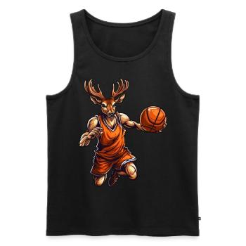 Basketball player Hirsch - Men's Premium Organic Tank Top - black - Front - Michal (187cm)