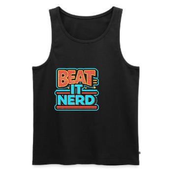 Battez-le Nerd 8 - Débardeur bio Premium Homme - noir - Devant - AI Model Male 178 light (178cm)