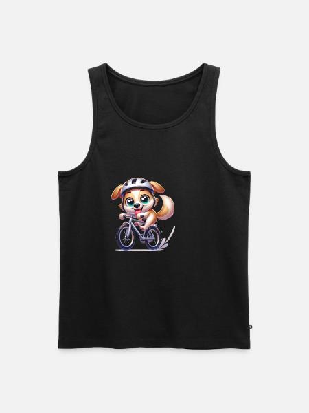 Cute Cyclist Dog - Men's Premium Organic Tank Top - black