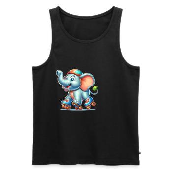 Cute Inline Skater Elephant - Men's Premium Organic Tank Top - black - Front - AI Model Male 178 light (178cm)
