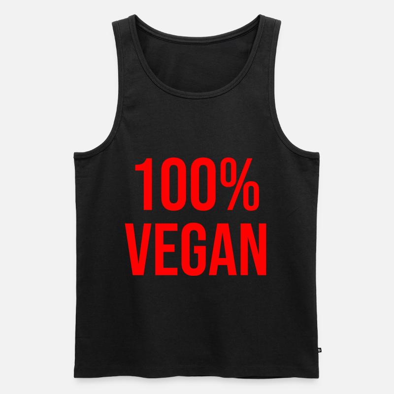100 % Vegan - Männer Premium Bio Tank Top - Schwarz