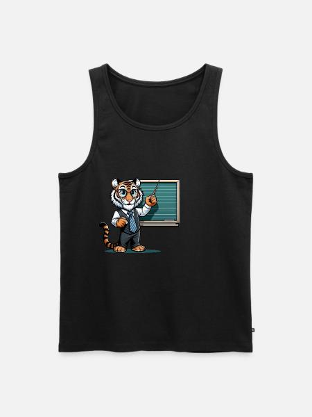 Cute Tiger Teacher - Men's Premium Organic Tank Top - black