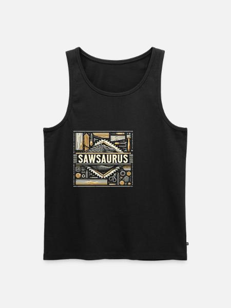 Sawsaurus 6 - Männer Premium Bio Tank Top - Schwarz
