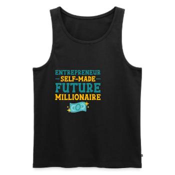 Entrepreneur Self-Made Future Millionaire 4 - Men's Premium Organic Tank Top - black - Front - AI Model Male 178 light (178cm)