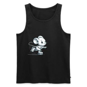 Souris de patineur en ligne mignonne - Débardeur bio Premium Homme - noir - Devant - Michal (187cm)