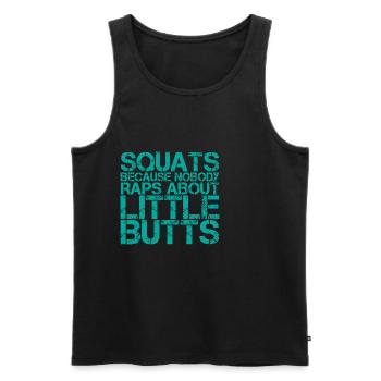 Squats parce que personne ne rappe sur Little Butts 4 - Débardeur bio Premium Homme - noir - Devant - AI Model Male 178 light (178cm)