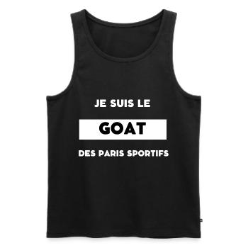Je suis le goat des paris sportifs - Débardeur bio Premium Homme - noir - Devant - Michal (187cm)