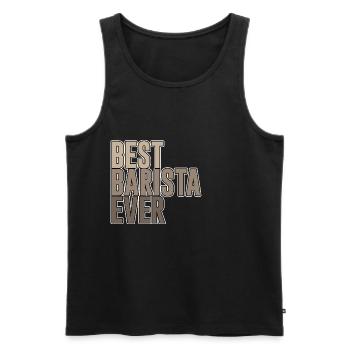 Best Barista Ever - Männer Premium Bio Tank Top - Schwarz - Vorne - Michal (187cm)
