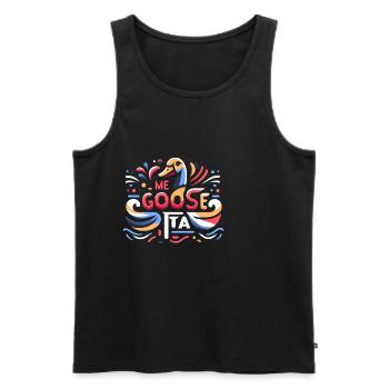me goose-ta 8 - Männer Premium Bio Tank Top - Schwarz - Vorne - AI Model Male 178 light (178cm)