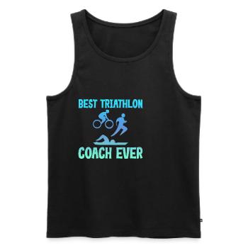 Meilleur entraîneur de triathlon de tous les temps 4 - Débardeur bio Premium Homme - noir - Devant - AI Model Male 178 light (178cm)