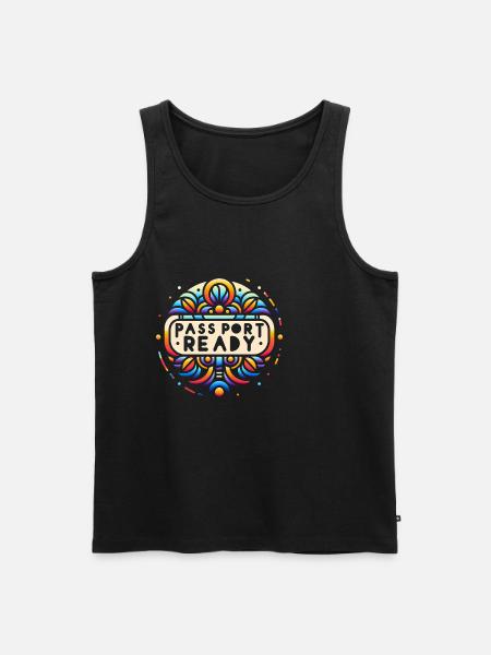 Passport Ready 6 - Men's Premium Organic Tank Top - black