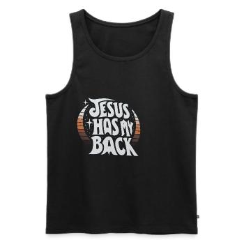 Jesus Has My Back 23 - Männer Premium Bio Tank Top - Schwarz - Vorne - AI Model Male 178 light (178cm)
