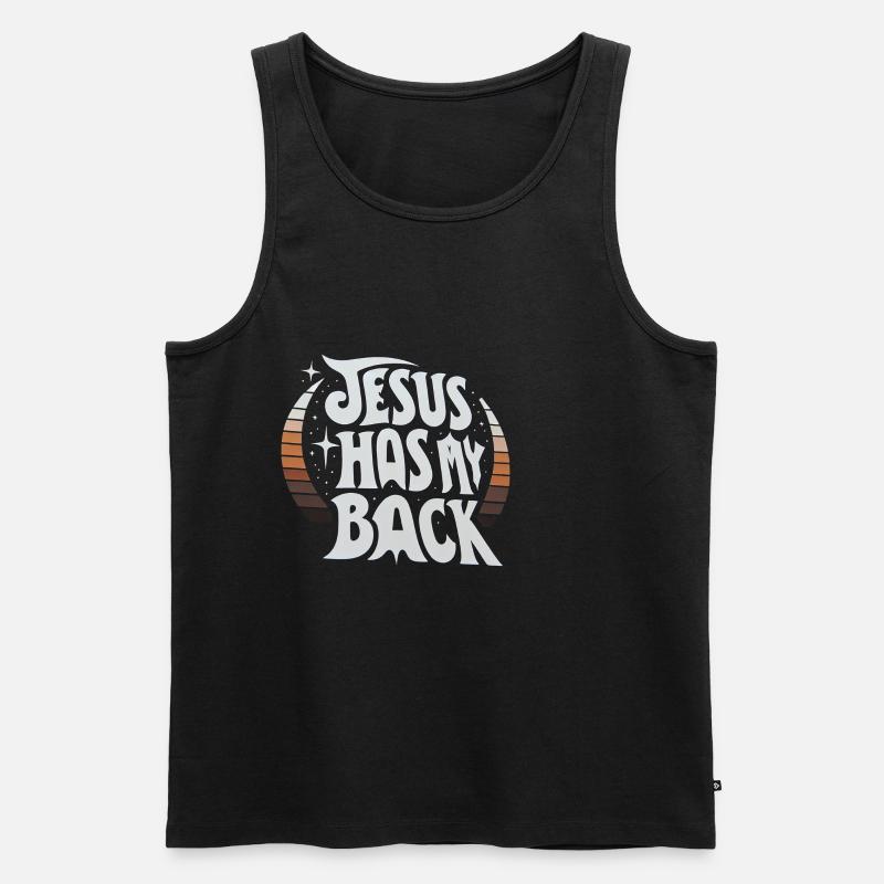 Jesus Has My Back 23 - Männer Premium Bio Tank Top - Schwarz