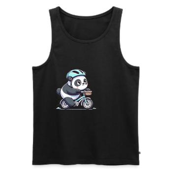 Mignon cycliste panda - Débardeur bio Premium Homme - noir - Devant - Michal (187cm)