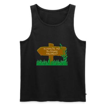 Kommste mit Blödsinn machen? - Männer Premium Bio Tank Top - Schwarz - Vorne - AI Model Male 178 light (178cm)