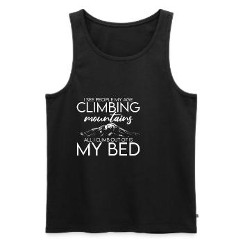 Je vois des gens de mon âge escalader des montagnes 2 - Débardeur bio Premium Homme - noir - Devant - Michal (187cm)