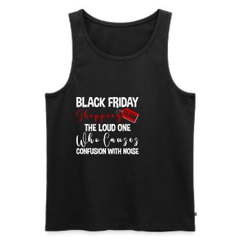 Équipe d’achat du Black Friday 2 - Débardeur bio Premium Homme - noir - Devant - AI Model Male 178 light (178cm)