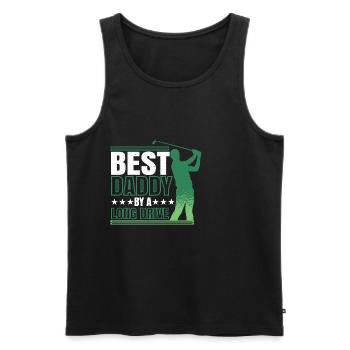 Best Daddy By A Long Drive 2 - Männer Premium Bio Tank Top - Schwarz - Vorne - Michal (187cm)