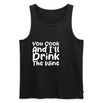 You Cook And I'll Drink The Wine - Männer Premium Bio Tank Top - Schwarz - Vorne - Michal (187cm)