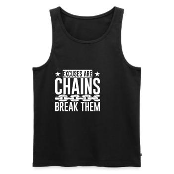 Excuses Are Chains Break Them 4 - Men's Premium Organic Tank Top - black - Front - Michal (187cm)