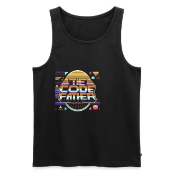 The Codefather 8 - Männer Premium Bio Tank Top - Schwarz - Vorne - AI Model Male 178 light (178cm)