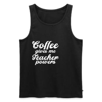 Le café me donne des pouvoirs de professeur 3 - Débardeur bio Premium Homme - noir - Devant - AI Model Male 178 light (178cm)