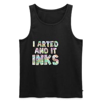 I Arted And It Inks 5 - Männer Premium Bio Tank Top - Schwarz - Vorne - Michal (187cm)
