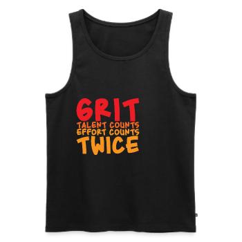 Grit Talent Counts, Effort Counts Twice 2 - Männer Premium Bio Tank Top - Schwarz - Vorne - AI Model Male 178 light (178cm)