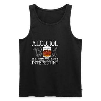 Alcohol, It Makes You More Interesting 2 - Männer Premium Bio Tank Top - Schwarz - Vorne - AI Model Male 178 light (178cm)