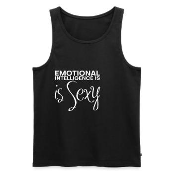 Emotional Intelligence Is Sexy - Men's Premium Organic Tank Top - black - Front - Michal (187cm)