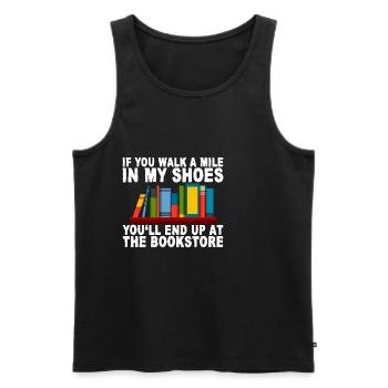 You'll End Up At The Bookstore 2 - Men's Premium Organic Tank Top - black - Front - AI Model Male 178 light (178cm)
