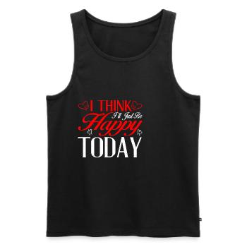I Think I'll Just Be Happy Today 2 - Männer Premium Bio Tank Top - Schwarz - Vorne - AI Model Male 178 light (178cm)