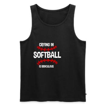 Pleurer Au Softball Est Ridicule 2 - Débardeur bio Premium Homme - noir - Devant - Michal (187cm)