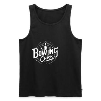 Bowling Chick 19 - Männer Premium Bio Tank Top - Schwarz - Vorne - Michal (187cm)